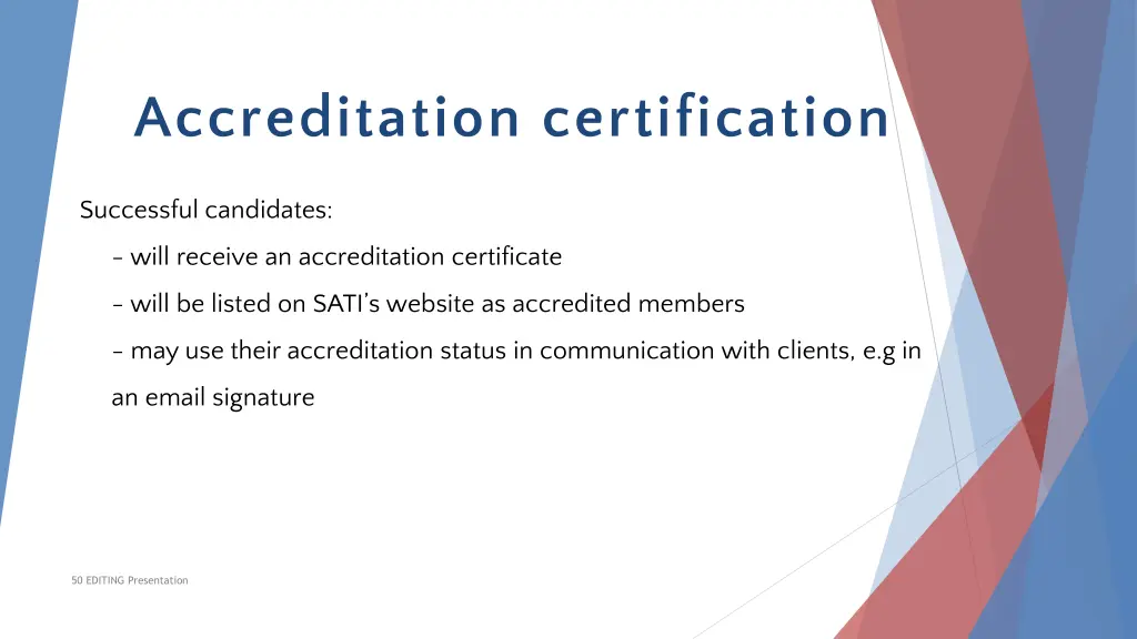accreditation certification