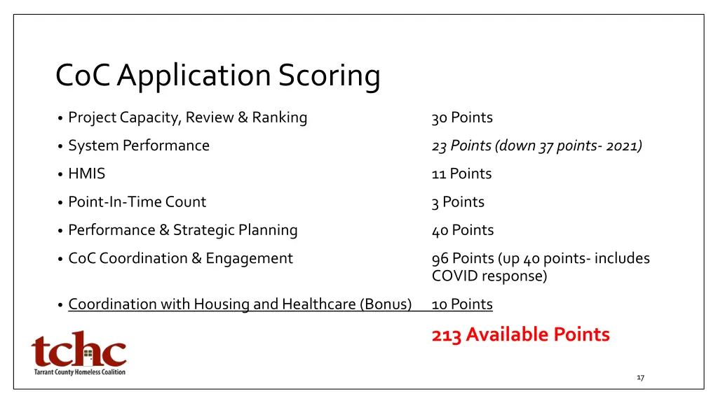 coc application scoring