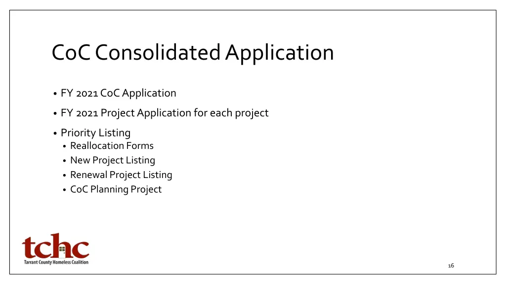 coc consolidated application