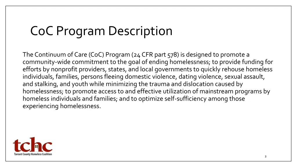 coc program description