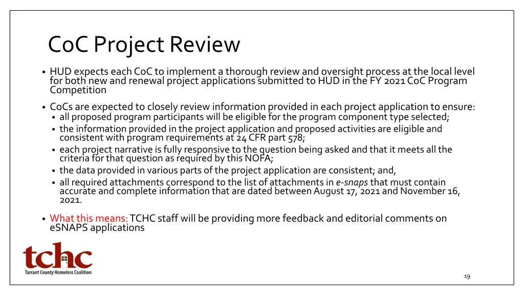 coc project review