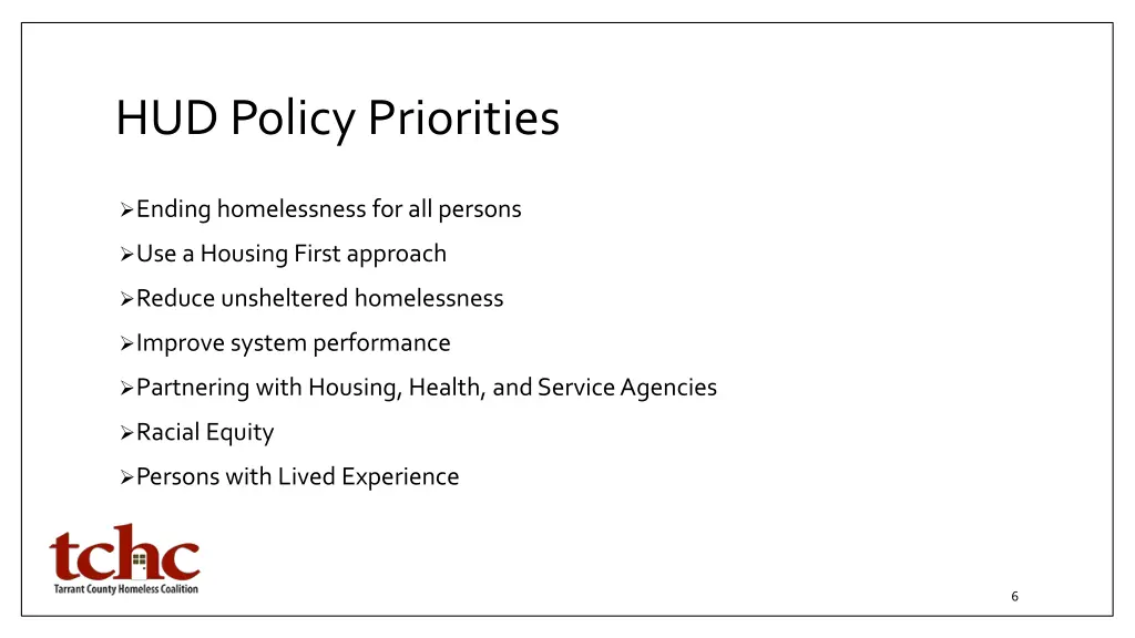 hud policy priorities