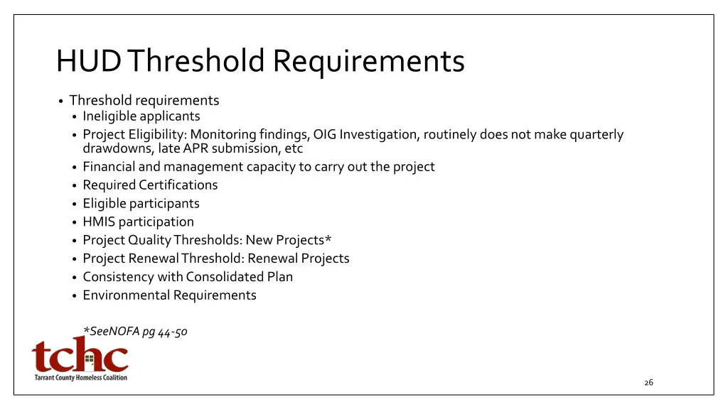 hud threshold requirements 1