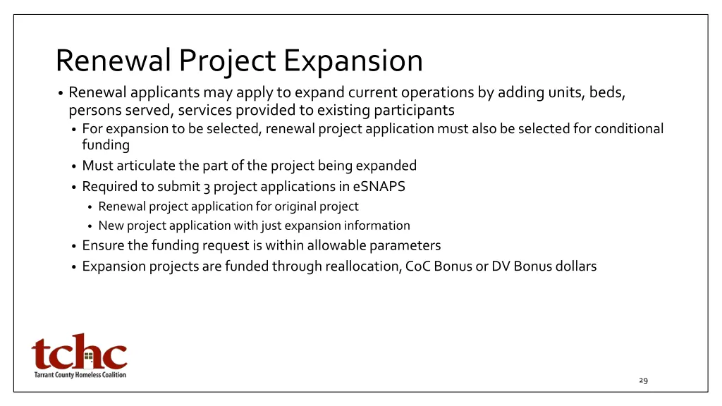 renewal project expansion renewal applicants