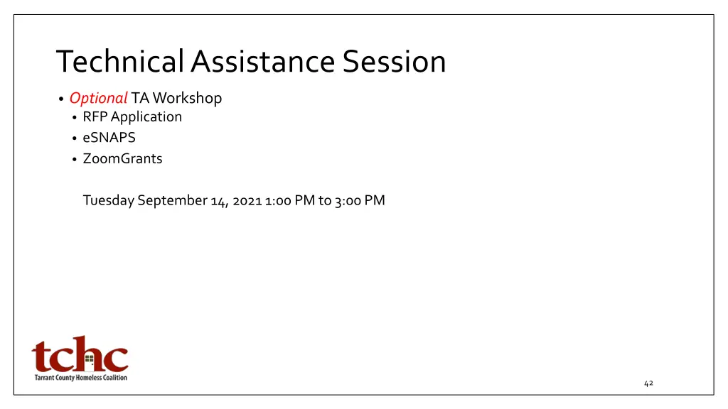 technical assistance session