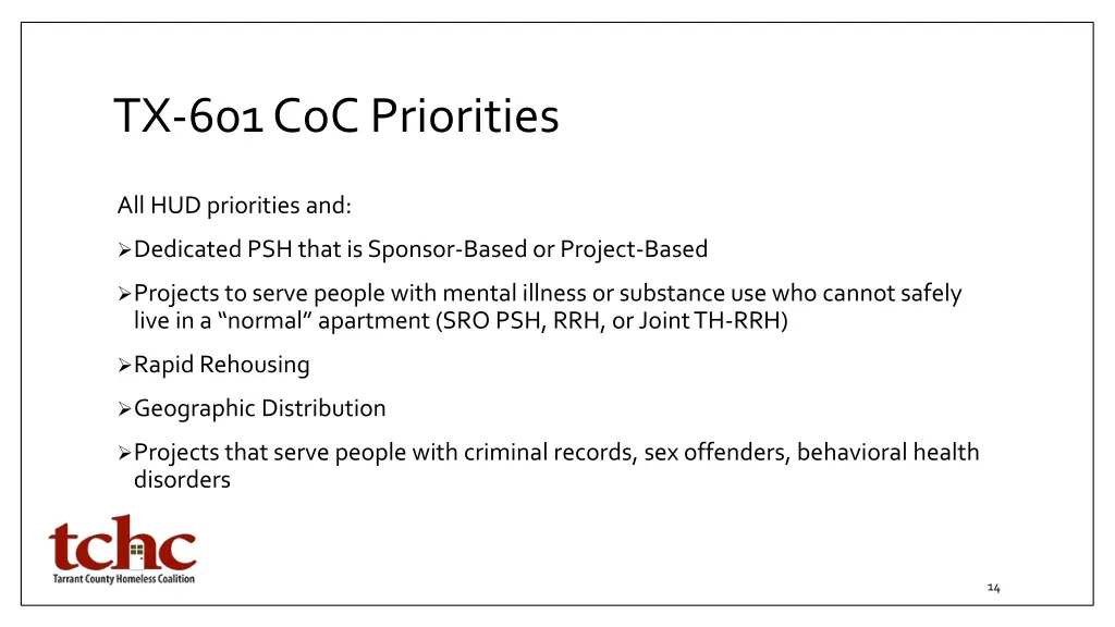 tx 601 coc priorities