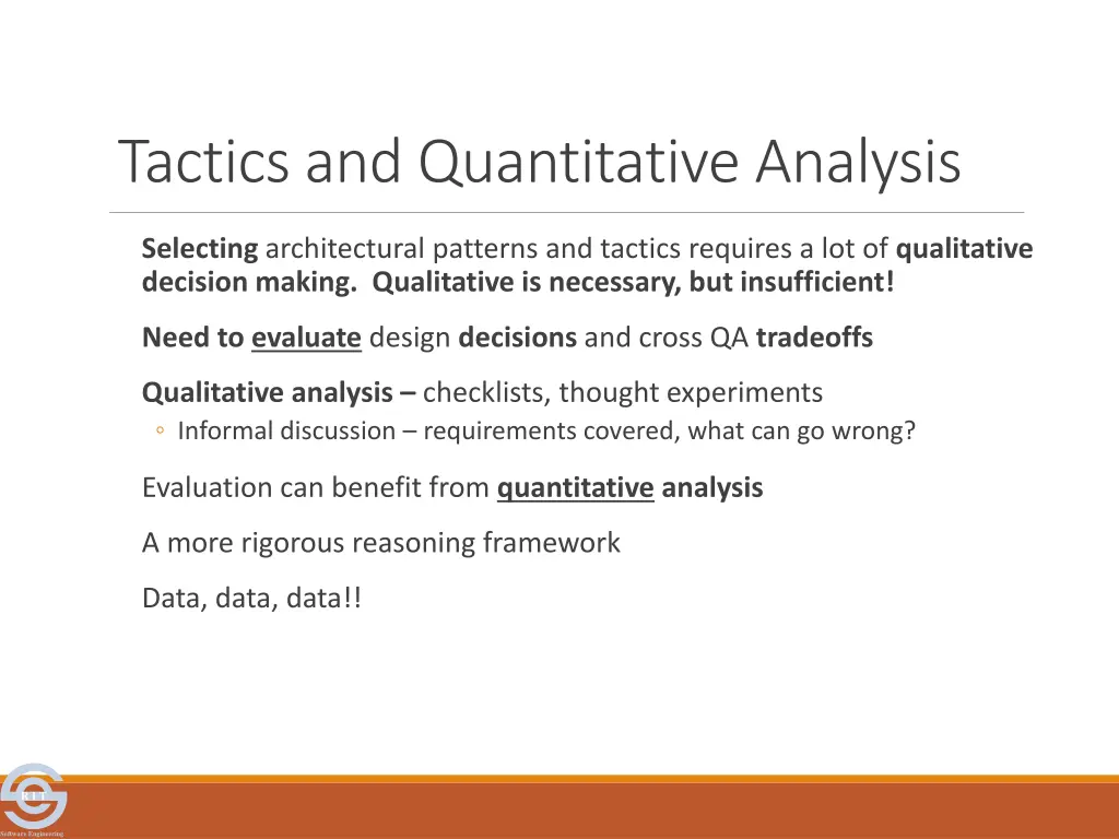 tactics and quantitative analysis