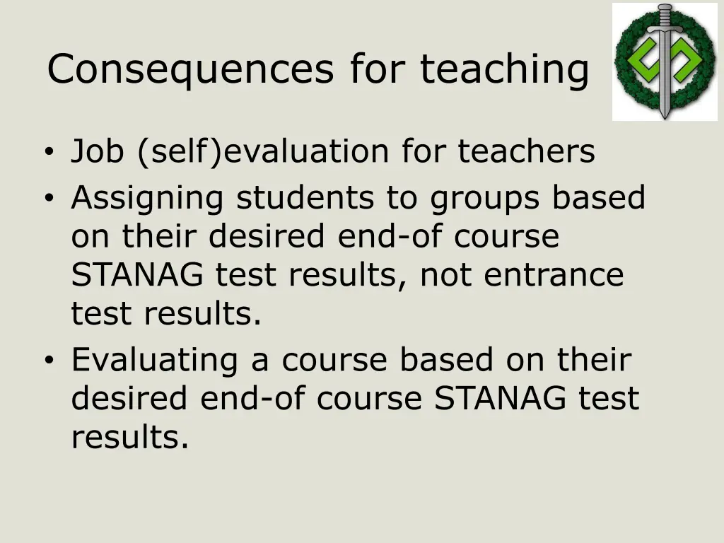 consequences for teaching