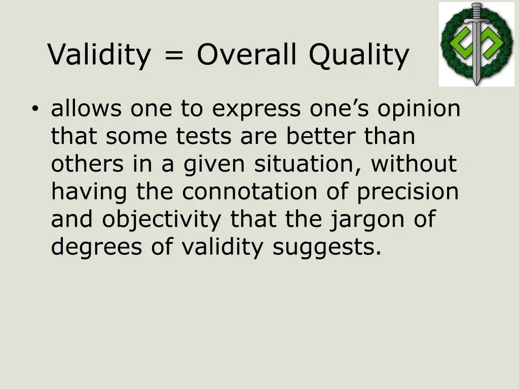 validity overall quality