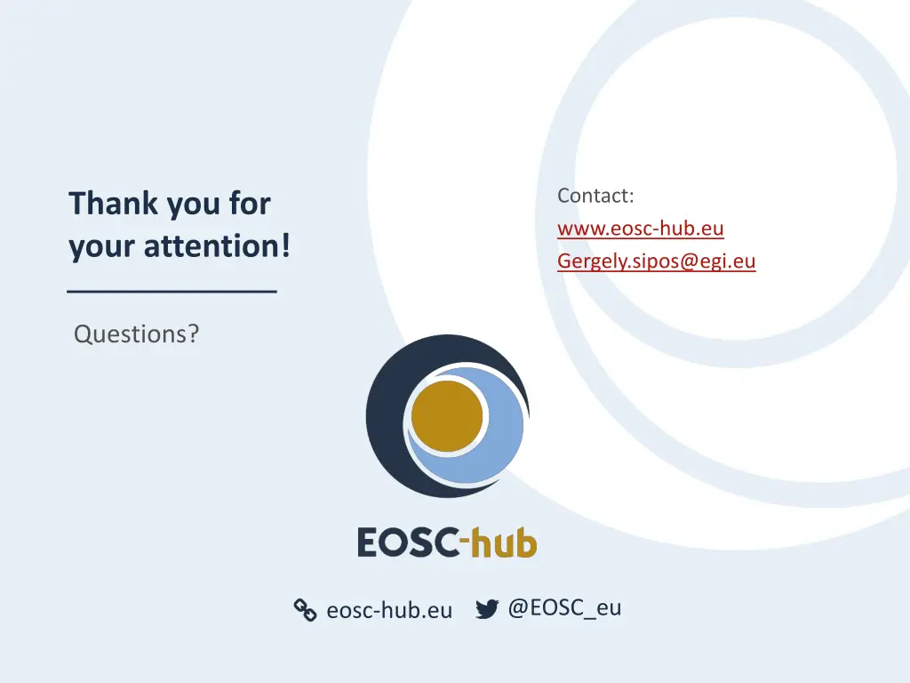 contact www eosc hub eu gergely sipos@egi eu
