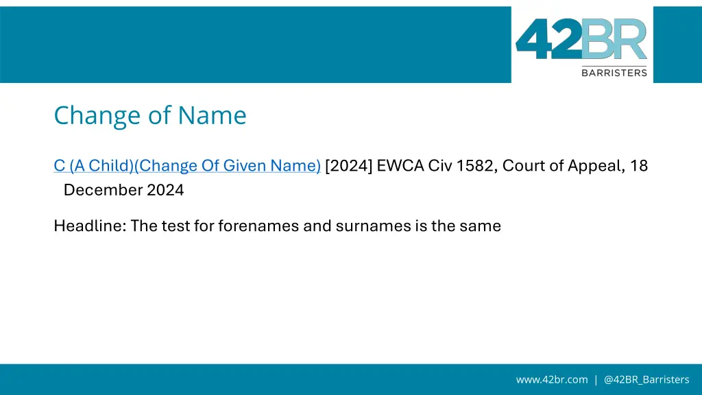 change of name