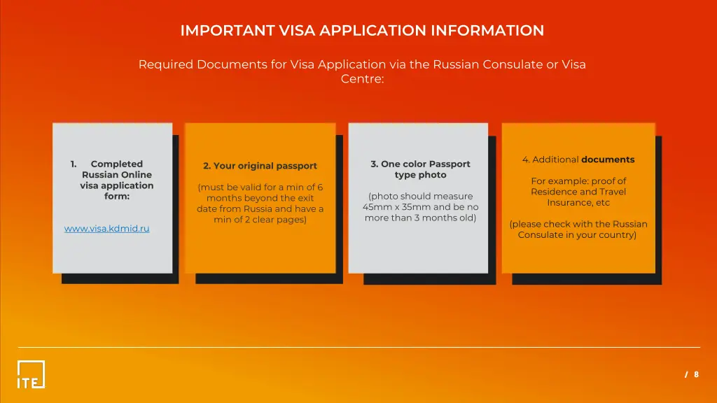 important visa application information