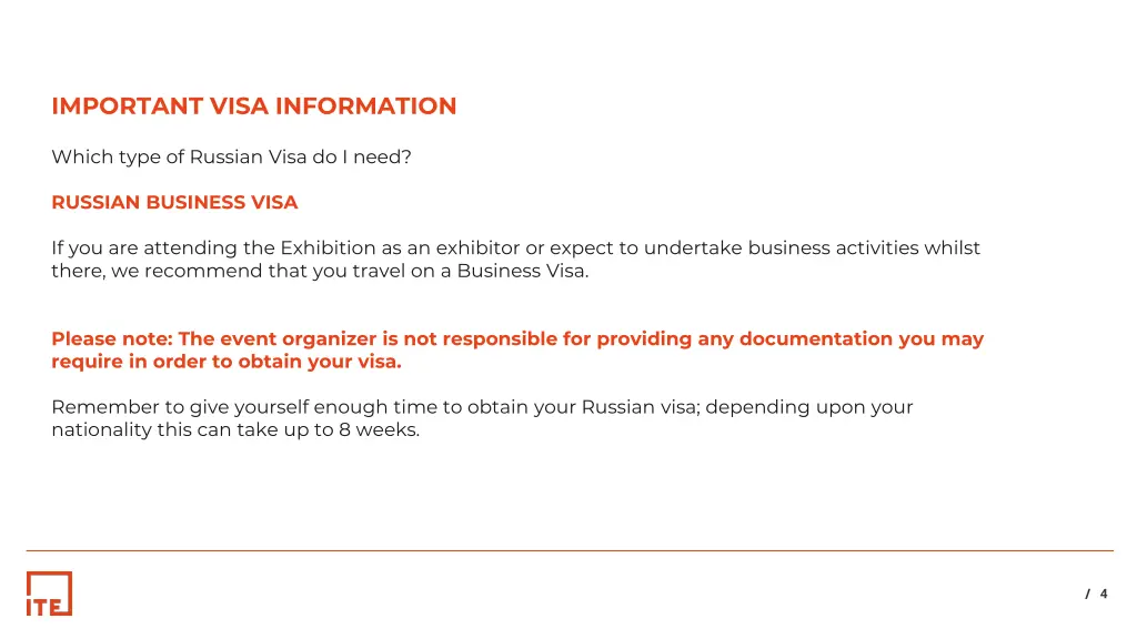 important visa information