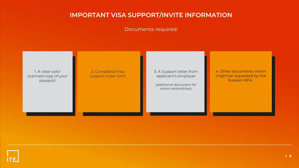 important visa support invite information