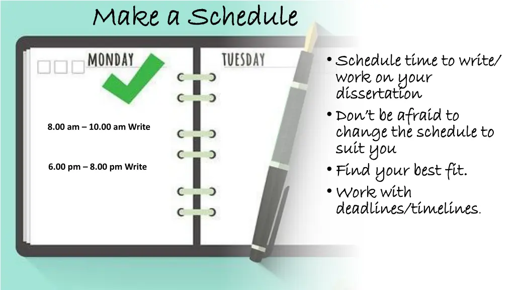 make a schedule make a schedule