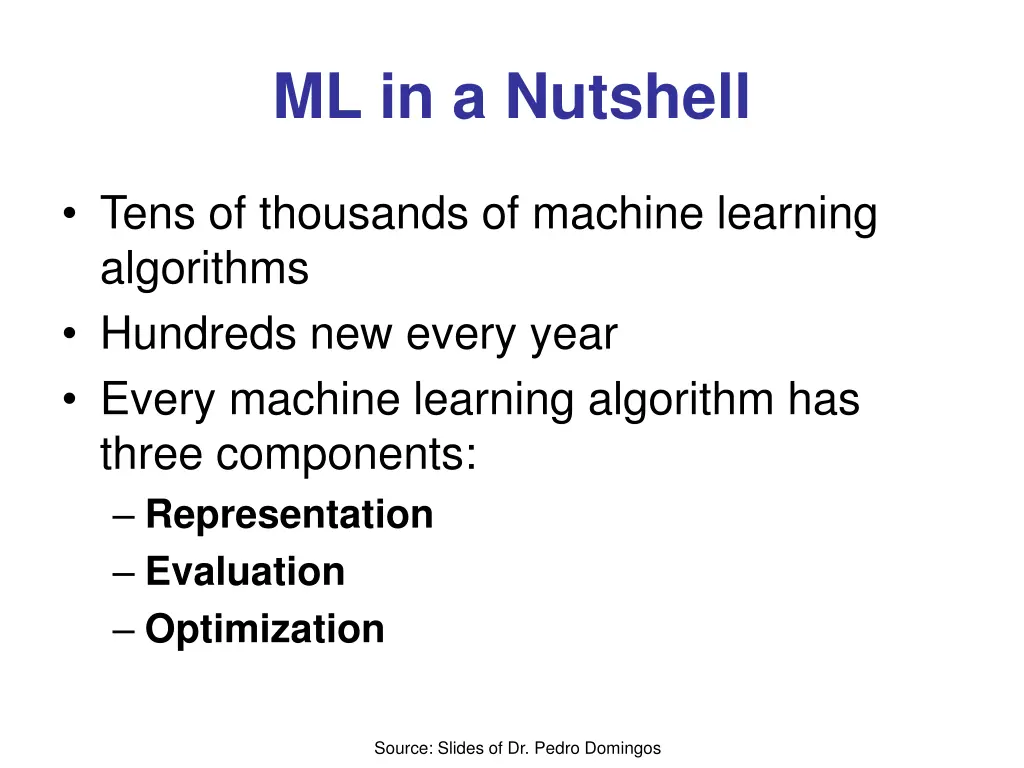 ml in a nutshell