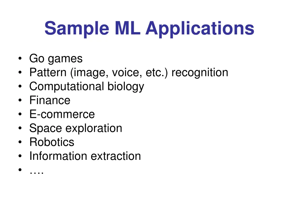 sample ml applications