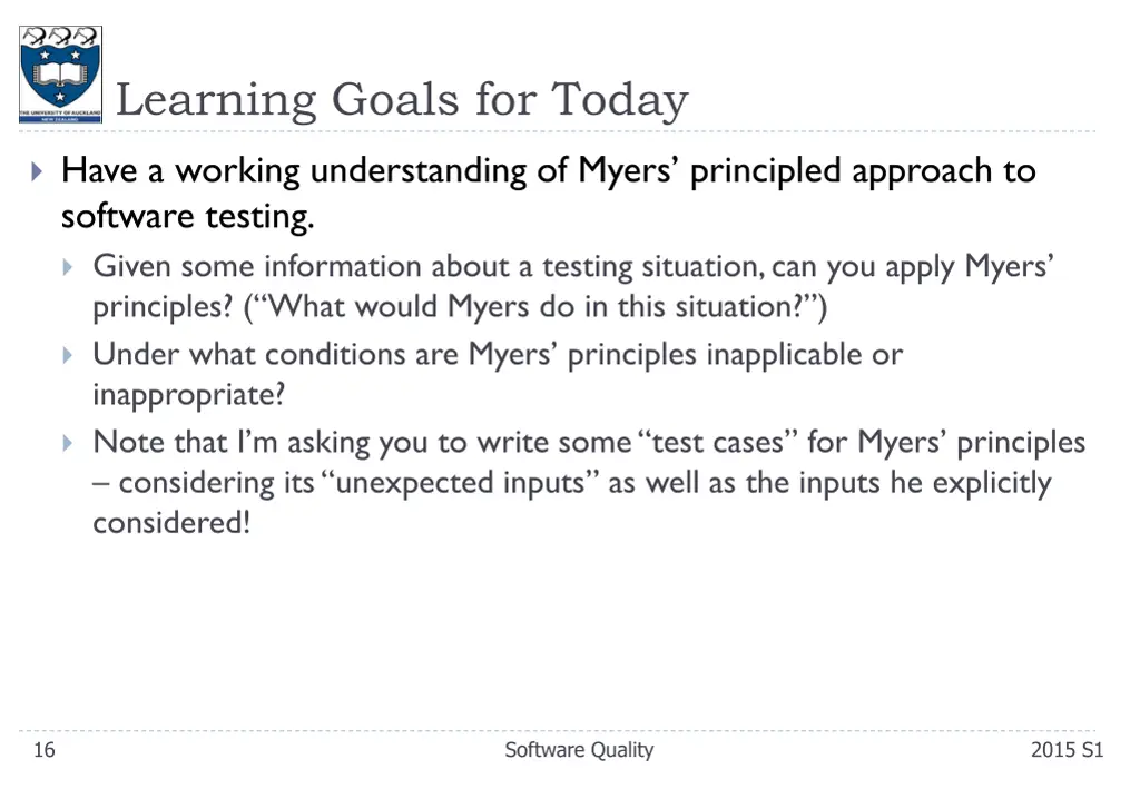 learning goals for today 1