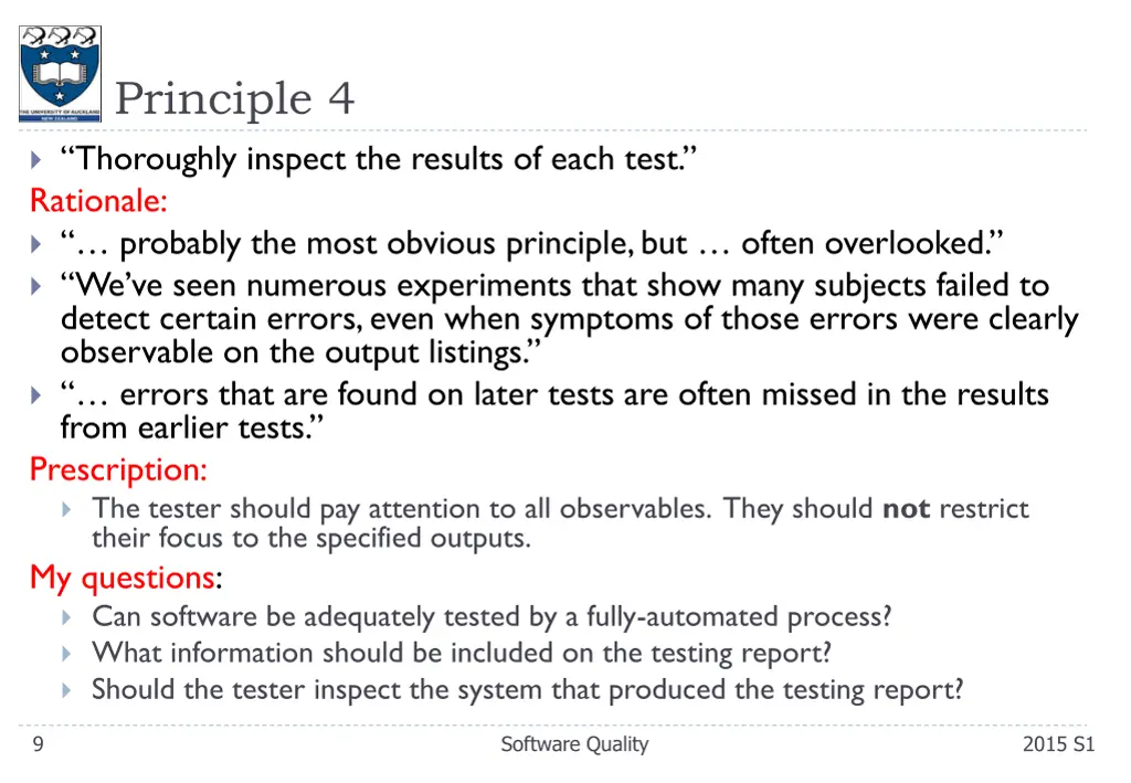 principle 4 thoroughly inspect the results