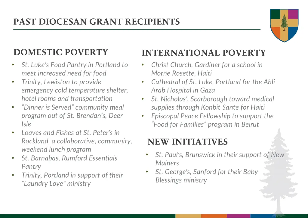 past diocesan grant recipients