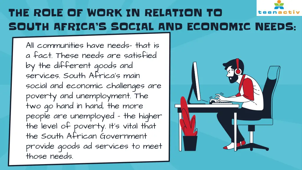 the role of work in relation to south africa