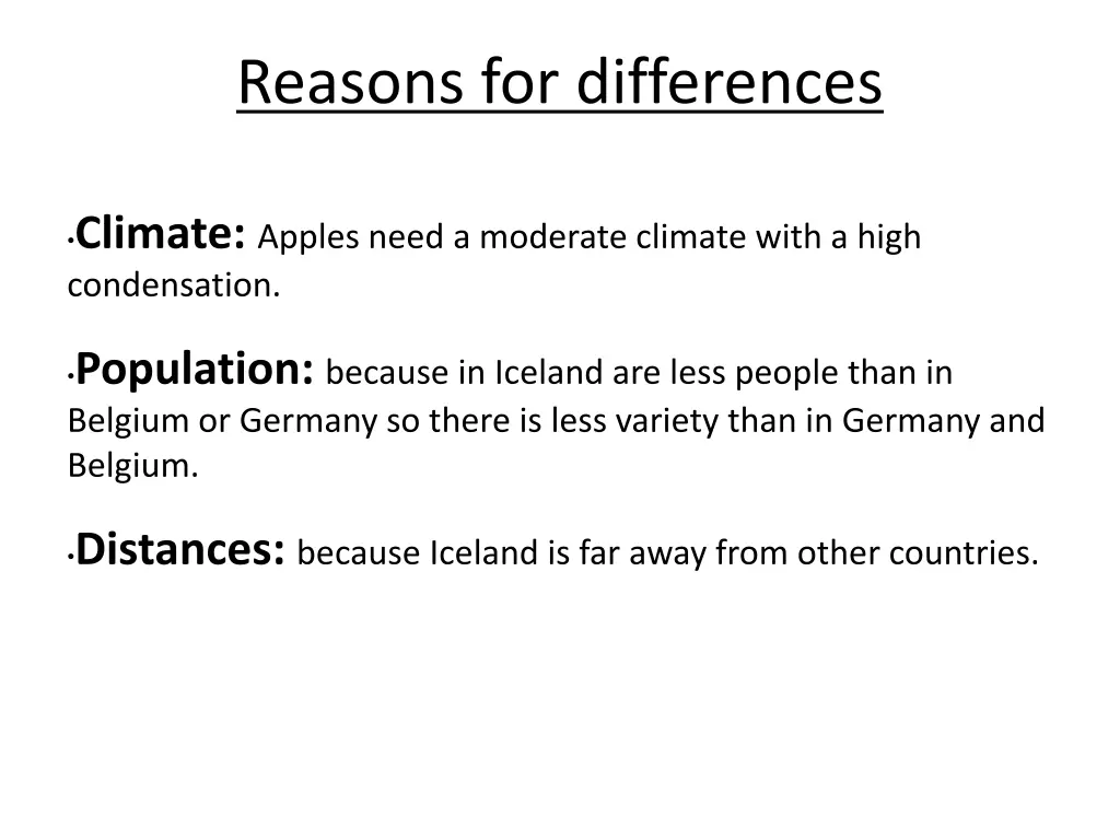 reasons for differences