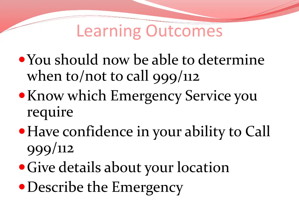 learning outcomes