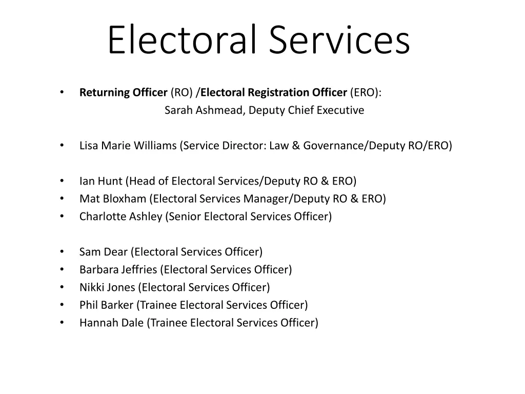 electoral services