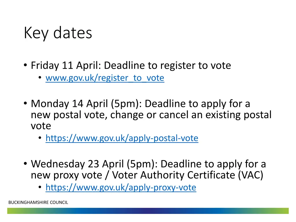 key dates 1
