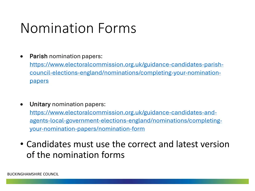 nomination forms