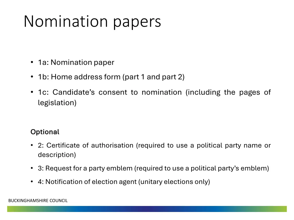 nomination papers