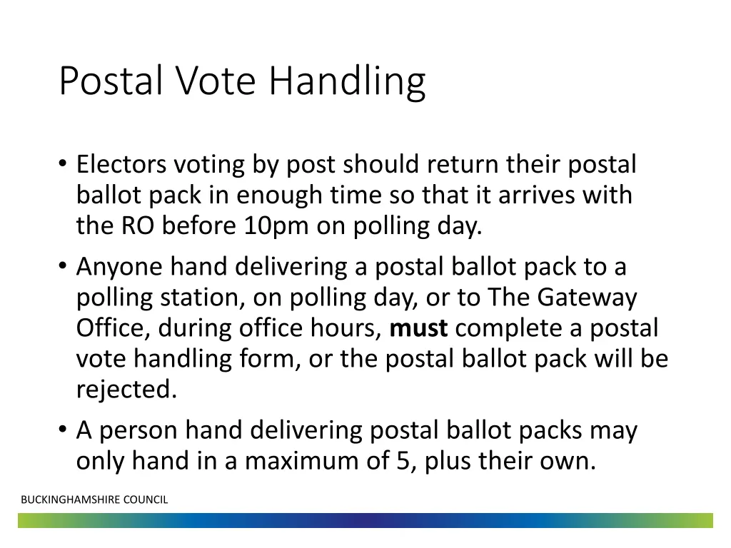 postal vote handling