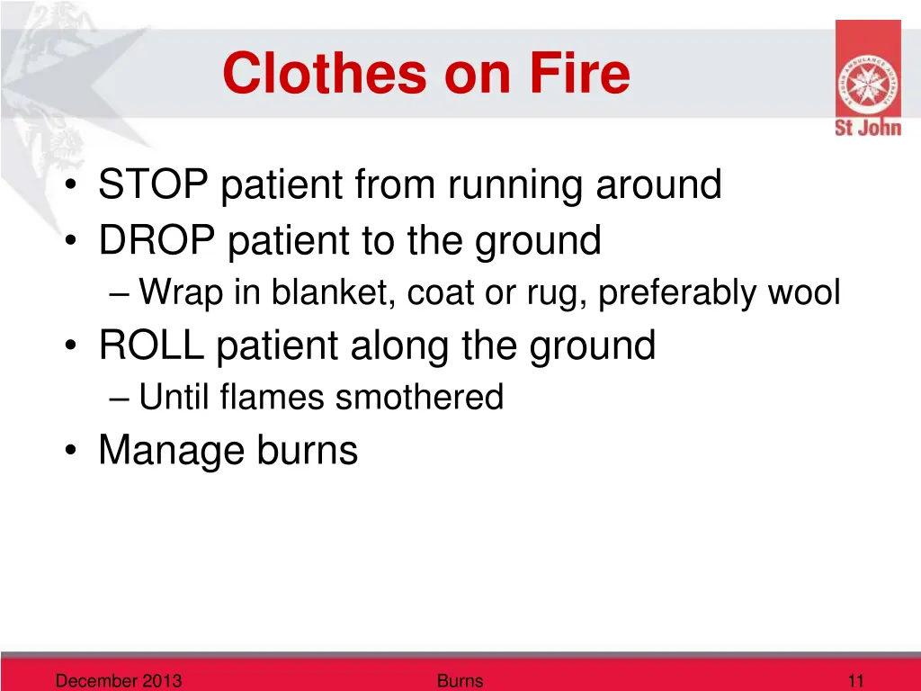 clothes on fire