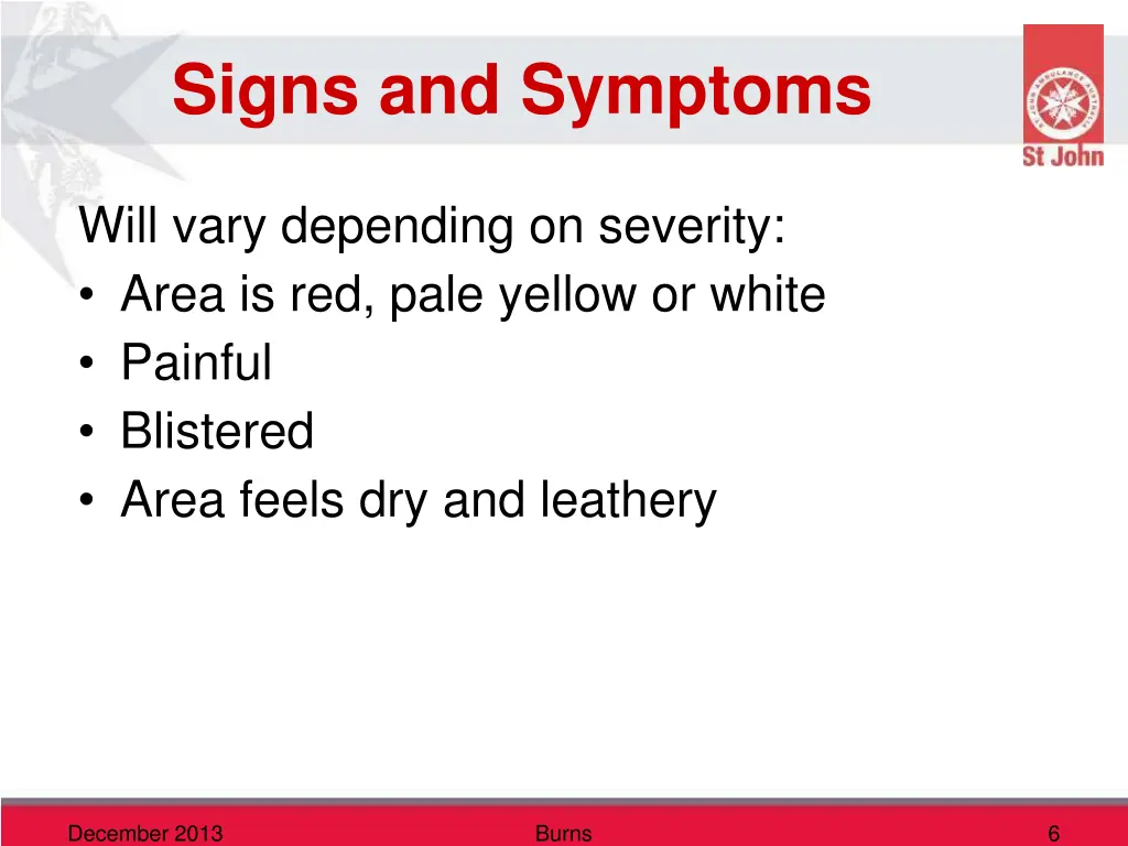 signs and symptoms