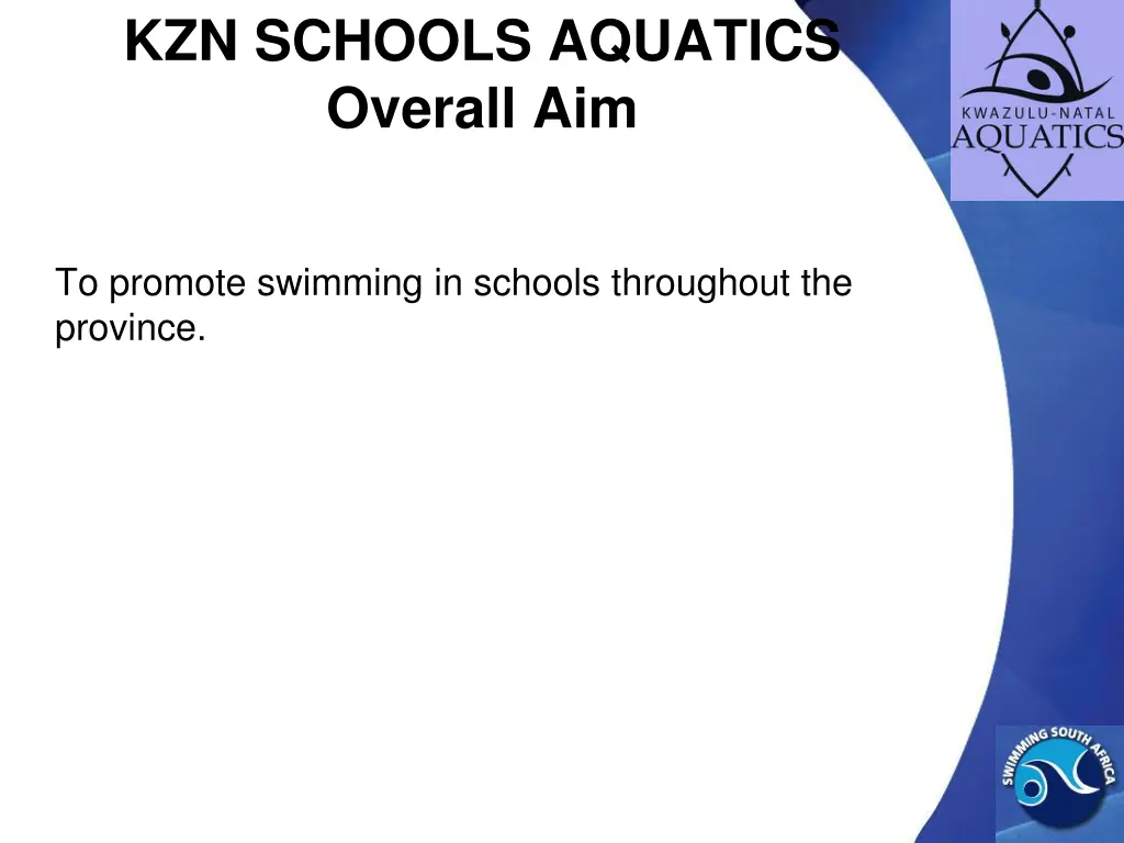 kzn schools aquatics overall aim