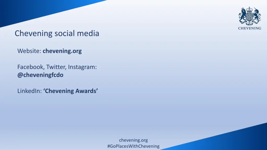 chevening social media