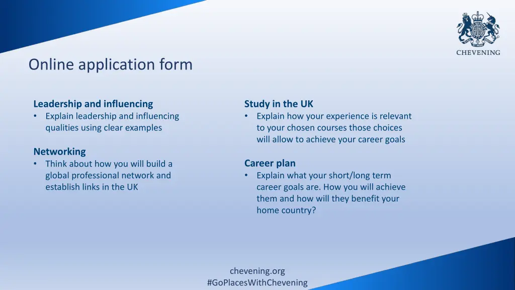 online application form