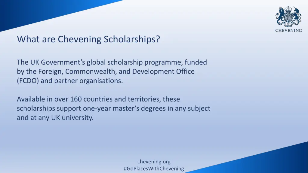 what are chevening scholarships