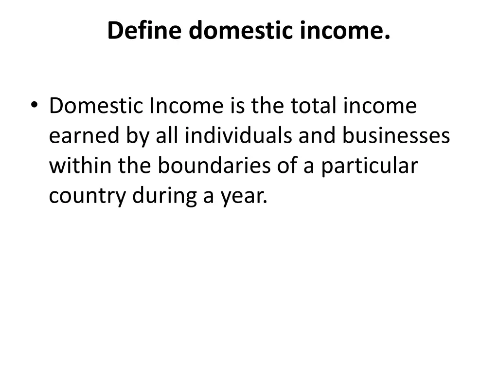 define domestic income