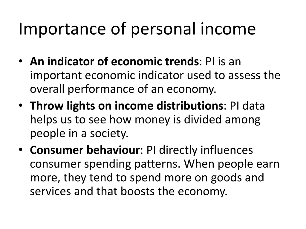 importance of personal income