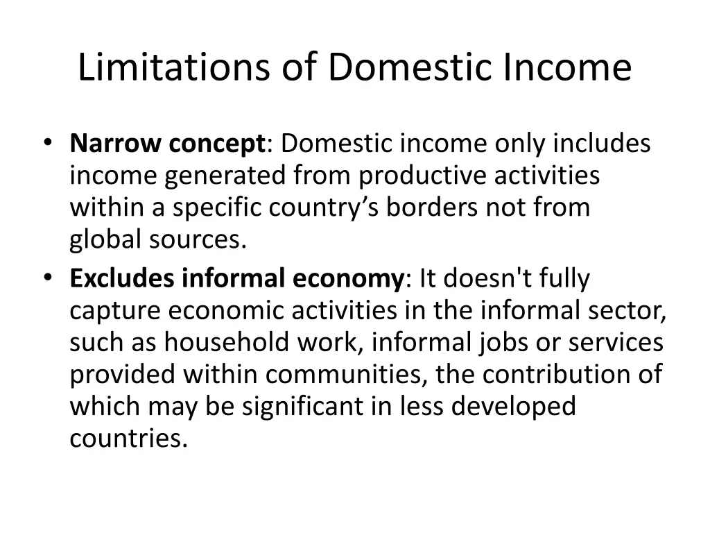 limitations of domestic income