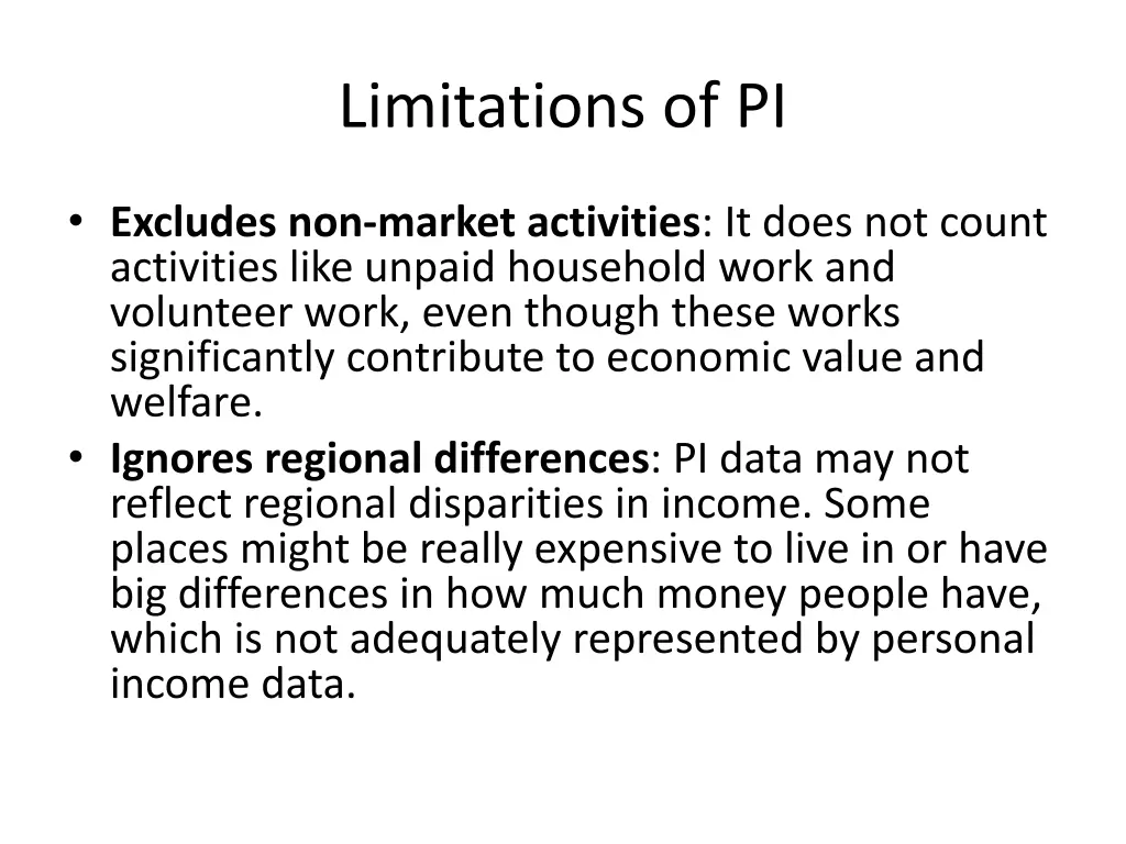 limitations of pi
