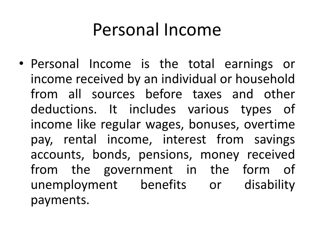 personal income