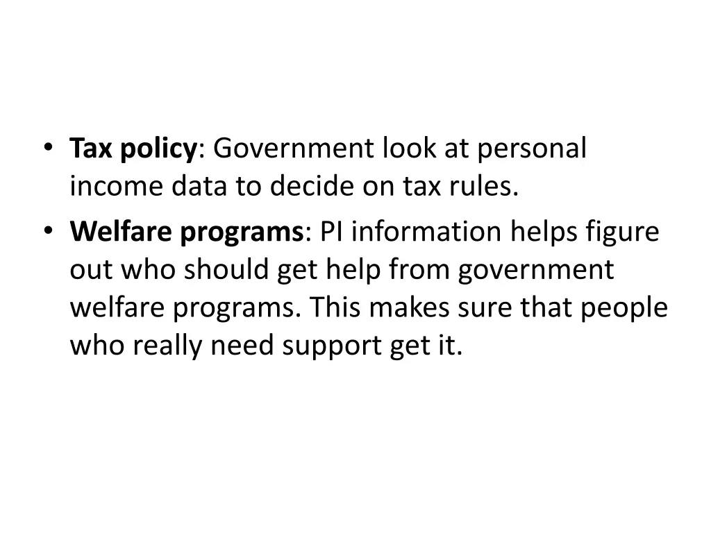 tax policy government look at personal income