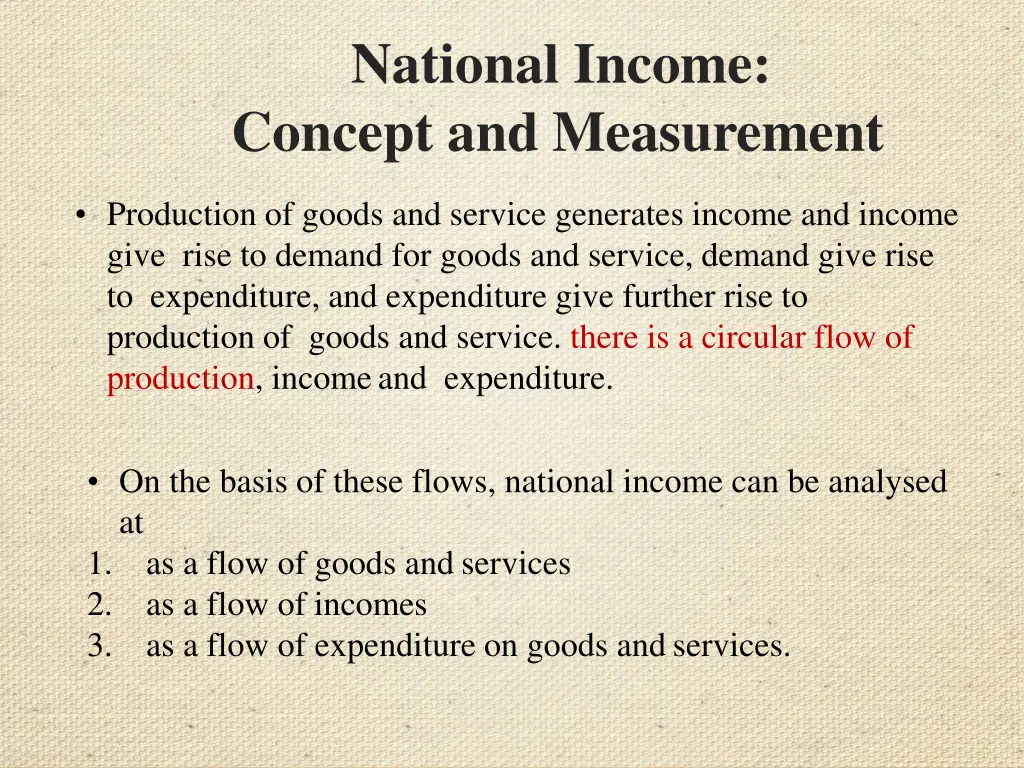 national income concept and measurement