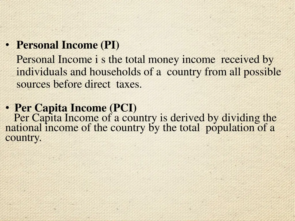 personal income pi personal income i s the total