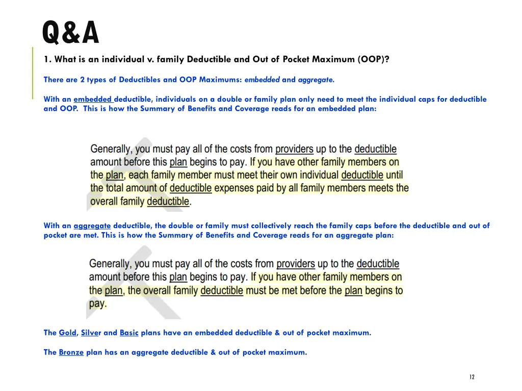 q a 1 what is an individual v family deductible