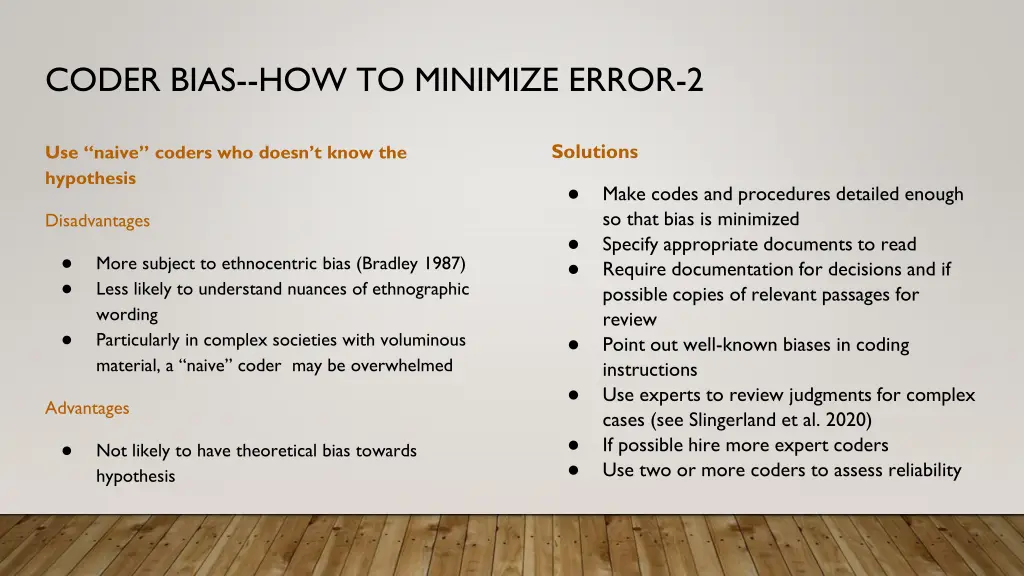 coder bias how to minimize error 2