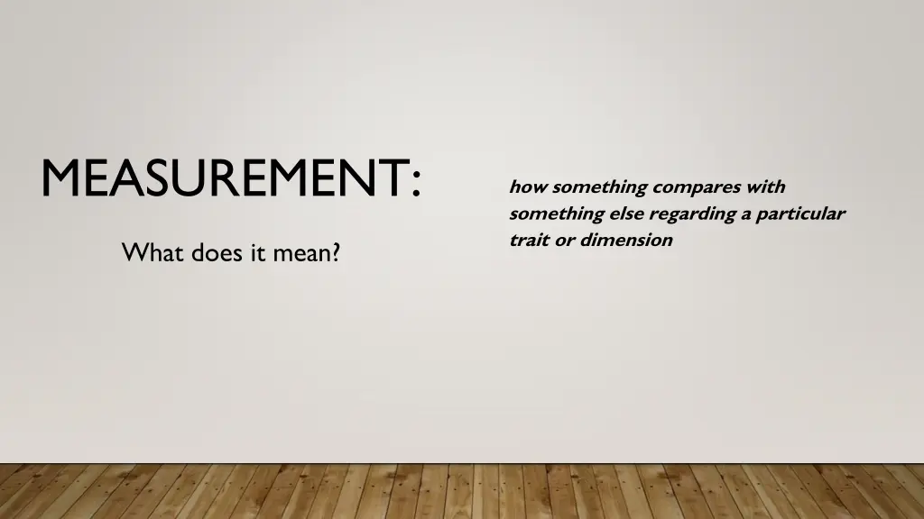 measurement