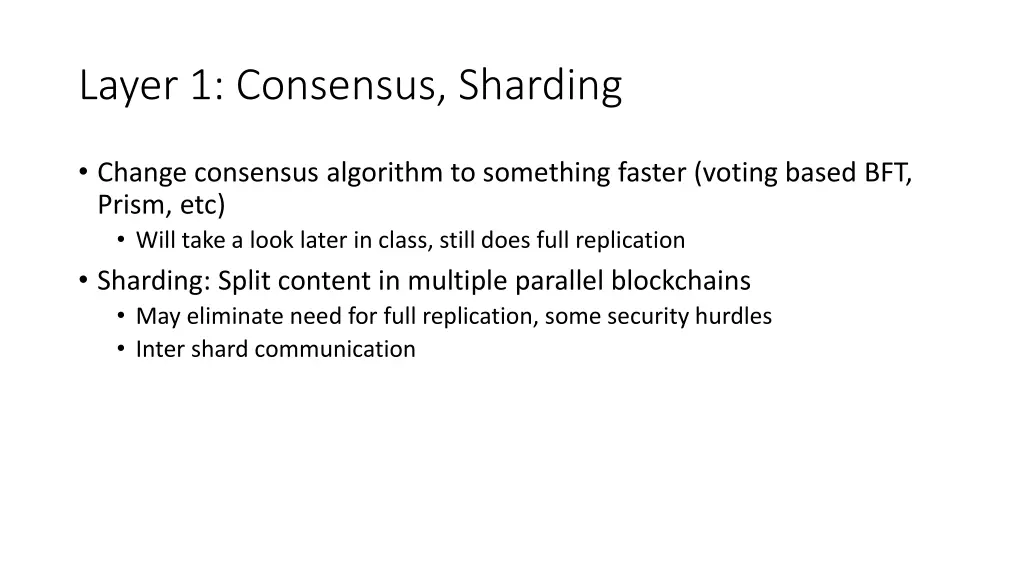 layer 1 consensus sharding